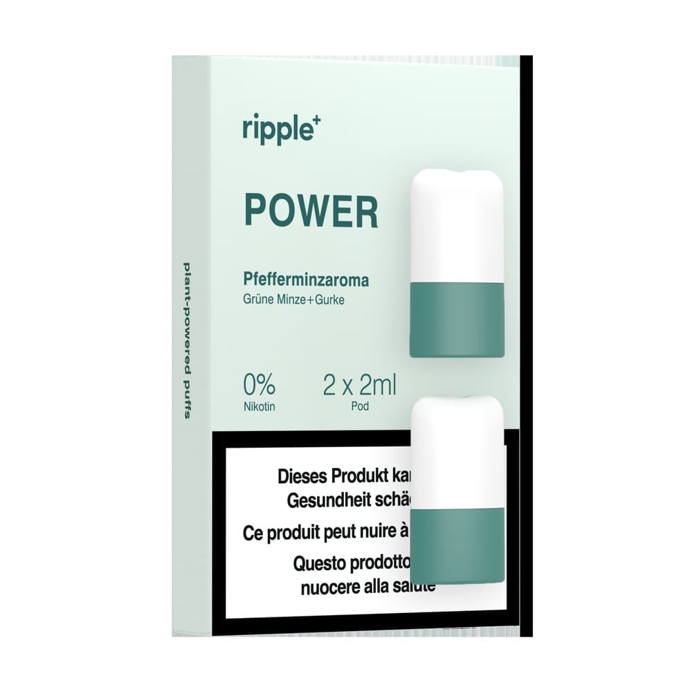 ripple+ 2 x 2ml POWER Pod – Peppermint aroma + spearmint and cucumber (2)