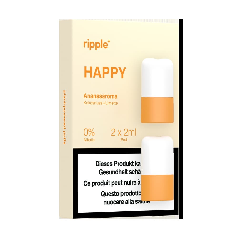 ripple+ 2 x 2ml HAPPY Pod – Pineapple aroma + coconut and lime (2)