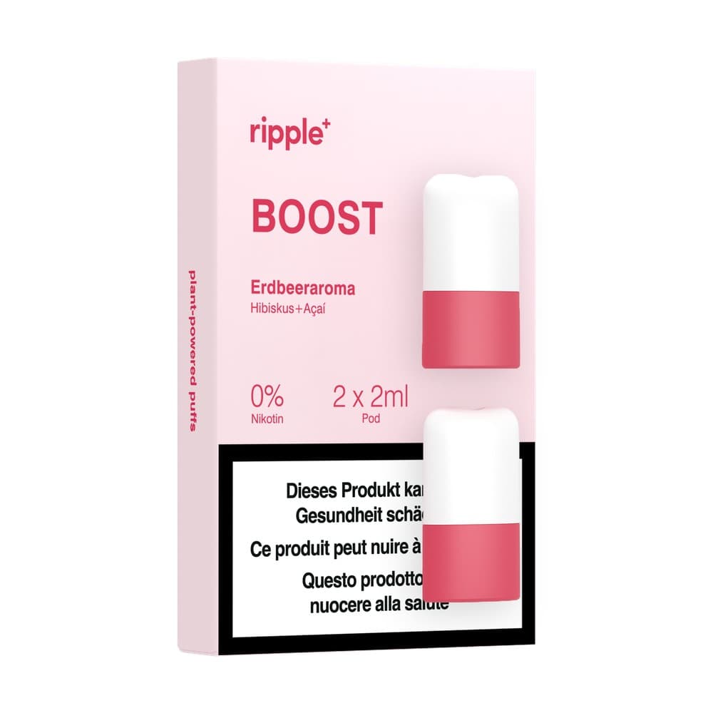 ripple+ 2 x 2ml BOOST Pod – Strawberry aroma + hibiscus and wild mint (2)