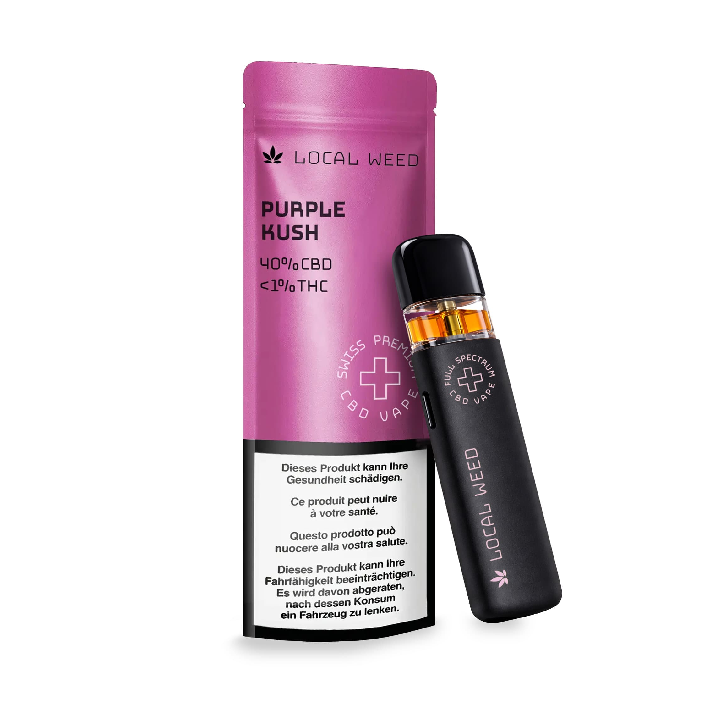 Local Weed CBD Vape Vollspektrum Kit – Purple Kush (2)