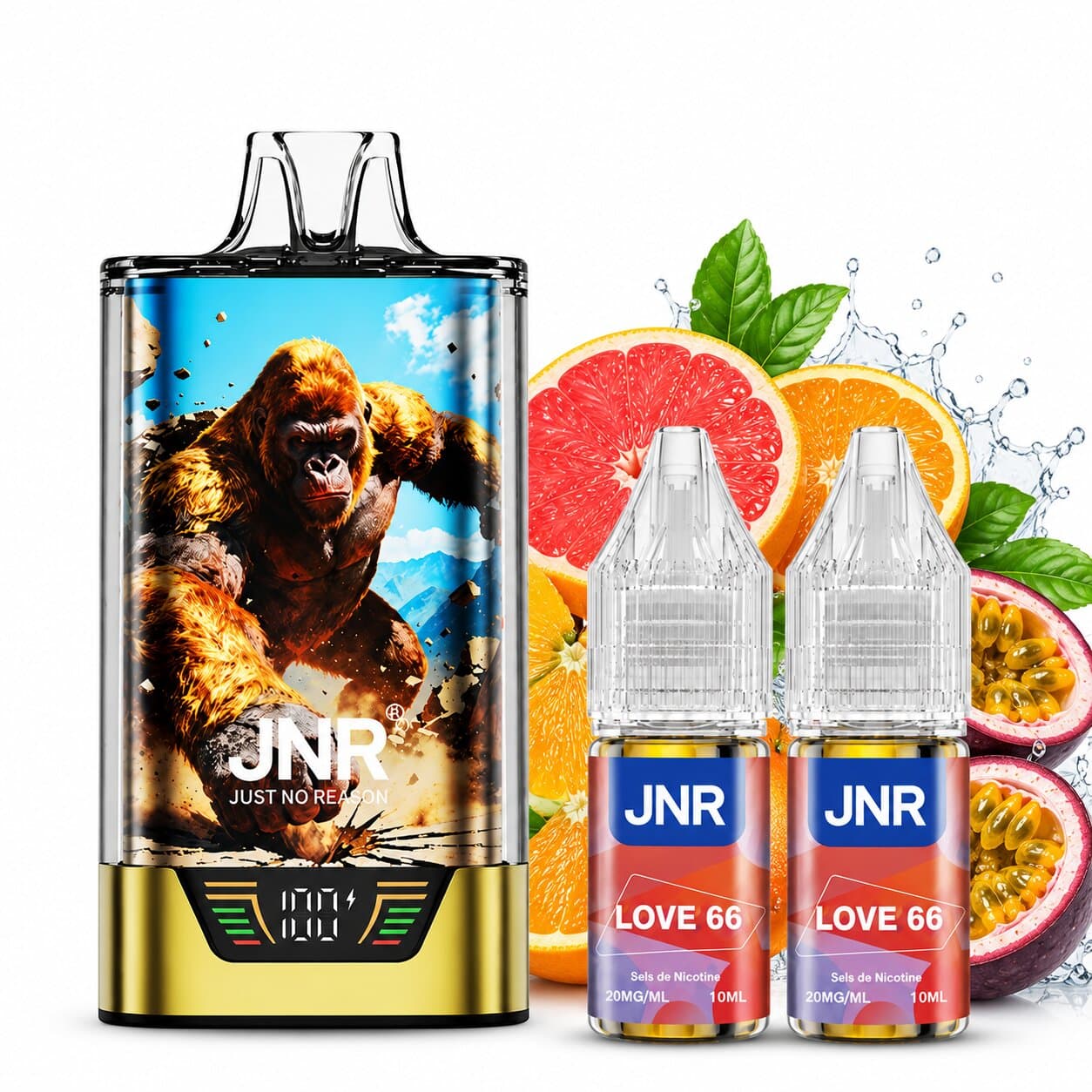 JNR Gorilla 43k Kit – Love 66 (Passion Fruits), Hybrid-Vape bei iVape Schweiz kaufen