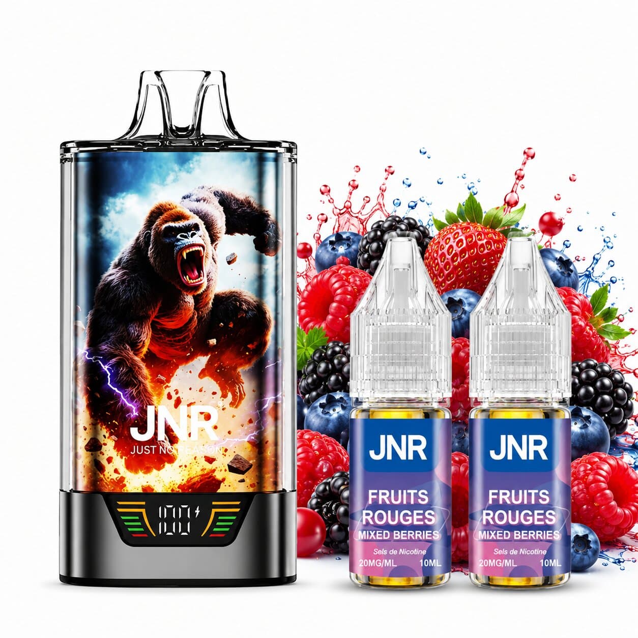 JNR Gorilla 43k Kit – Mixed Berries, Hybrid-Vape bei iVape Schweiz kaufen