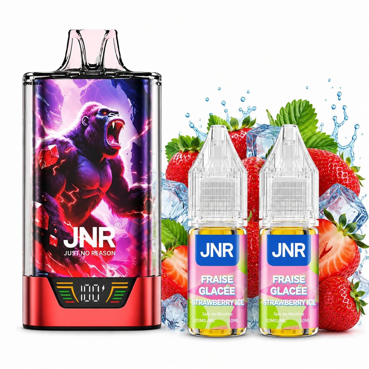 JNR Gorilla 43k Kit – Strawberry Ice, Hybrid-Vape bei iVape Schweiz kaufen