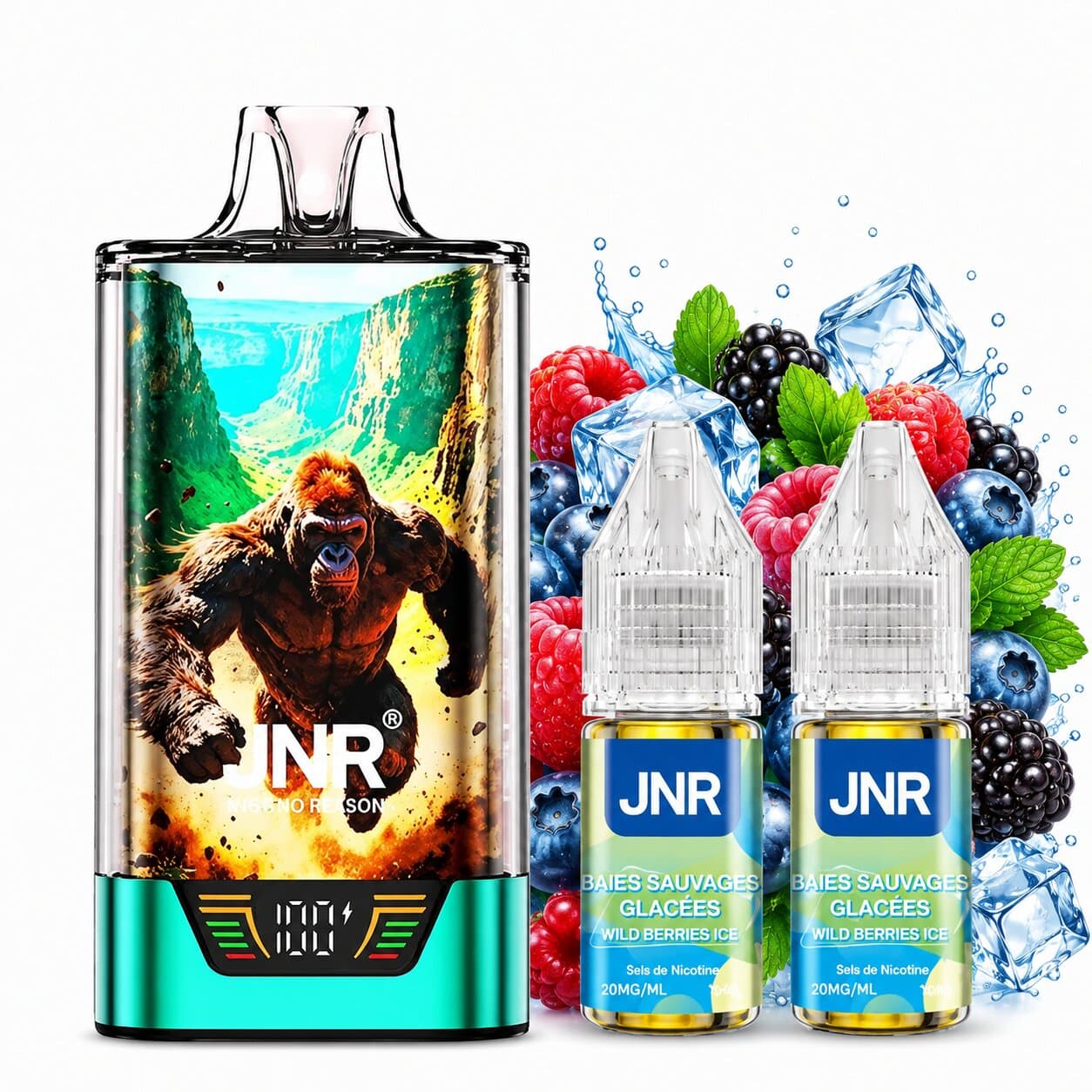 JNR Gorilla 43k Kit – Wild Berries Ice, Hybrid-Vape bei iVape Schweiz kaufen