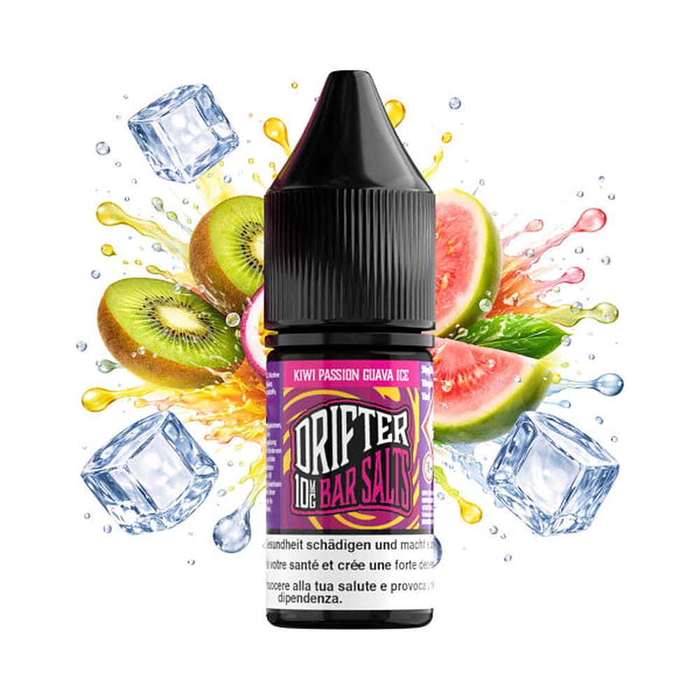 Drifter Bar Salt Liquid 20mg 10ml – Kiwi Passion Guava Ice, E-Liquid bei iVape Schweiz kaufen