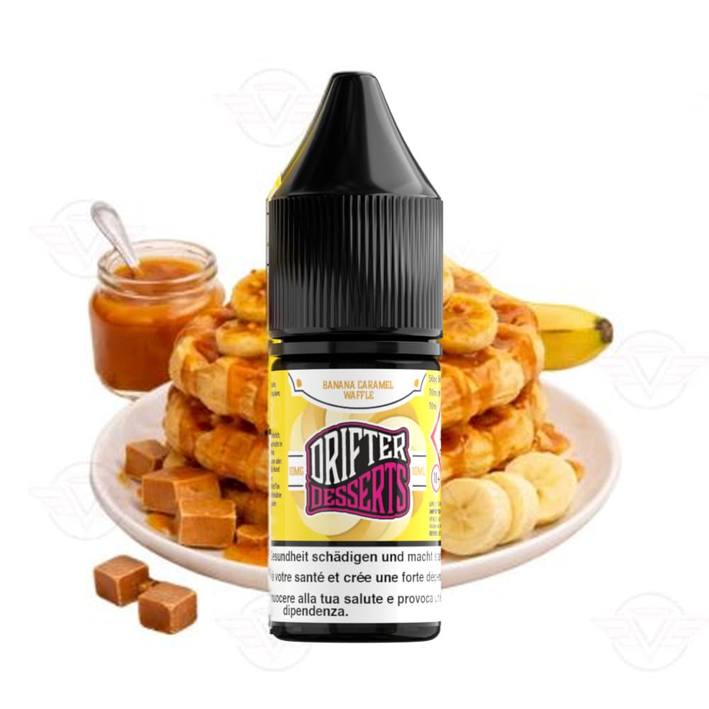 Drifter Dessert Bar Salt Liquid 10mg 10ml – Banana Caramel Waffle, E-Liquid bei iVape Schweiz kaufen