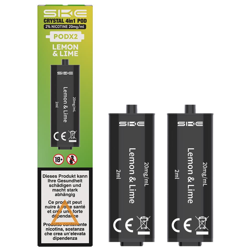 SKE Crystal 4 in 1 2x2ml Pods (20mg) – Lemon Lime Ice