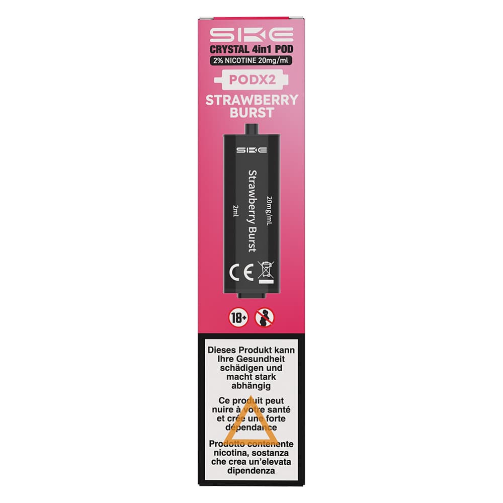 SKE Crystal 4 in 1 2x2ml Pods (20mg) – Strawberry Burst (2)