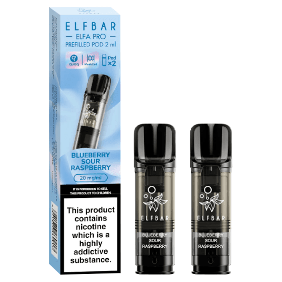 ELFBAR Elfa Pro – 2 x 2ml Pods (20mg) – Blueberry Sour Raspberry
