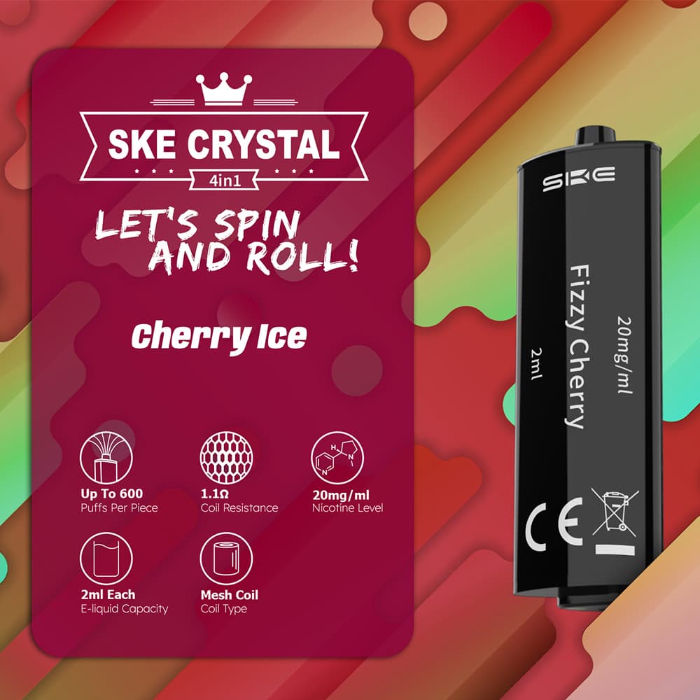 SKE Crystal 4 in 1 2x2ml Pods (20mg) – Cherry Ice (3)