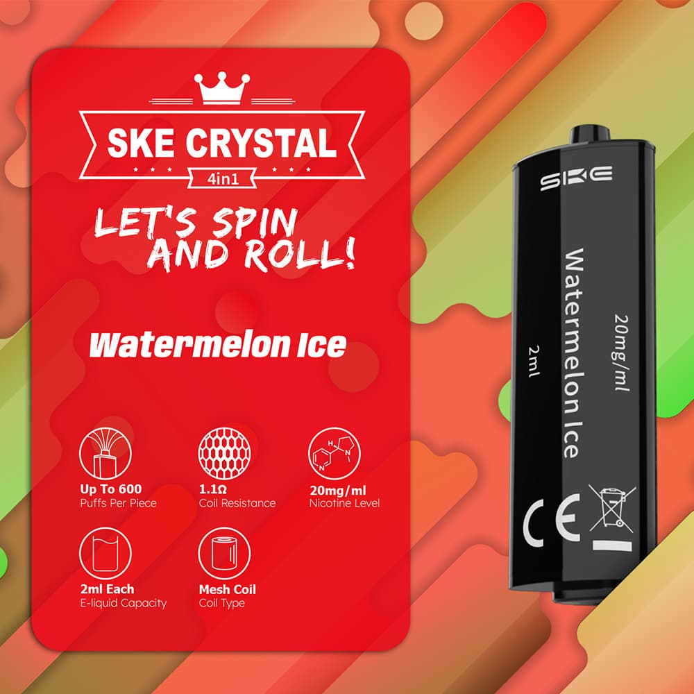 SKE Crystal 4 in 1 2x2ml Pods (20mg) – Watermelon Ice (3)