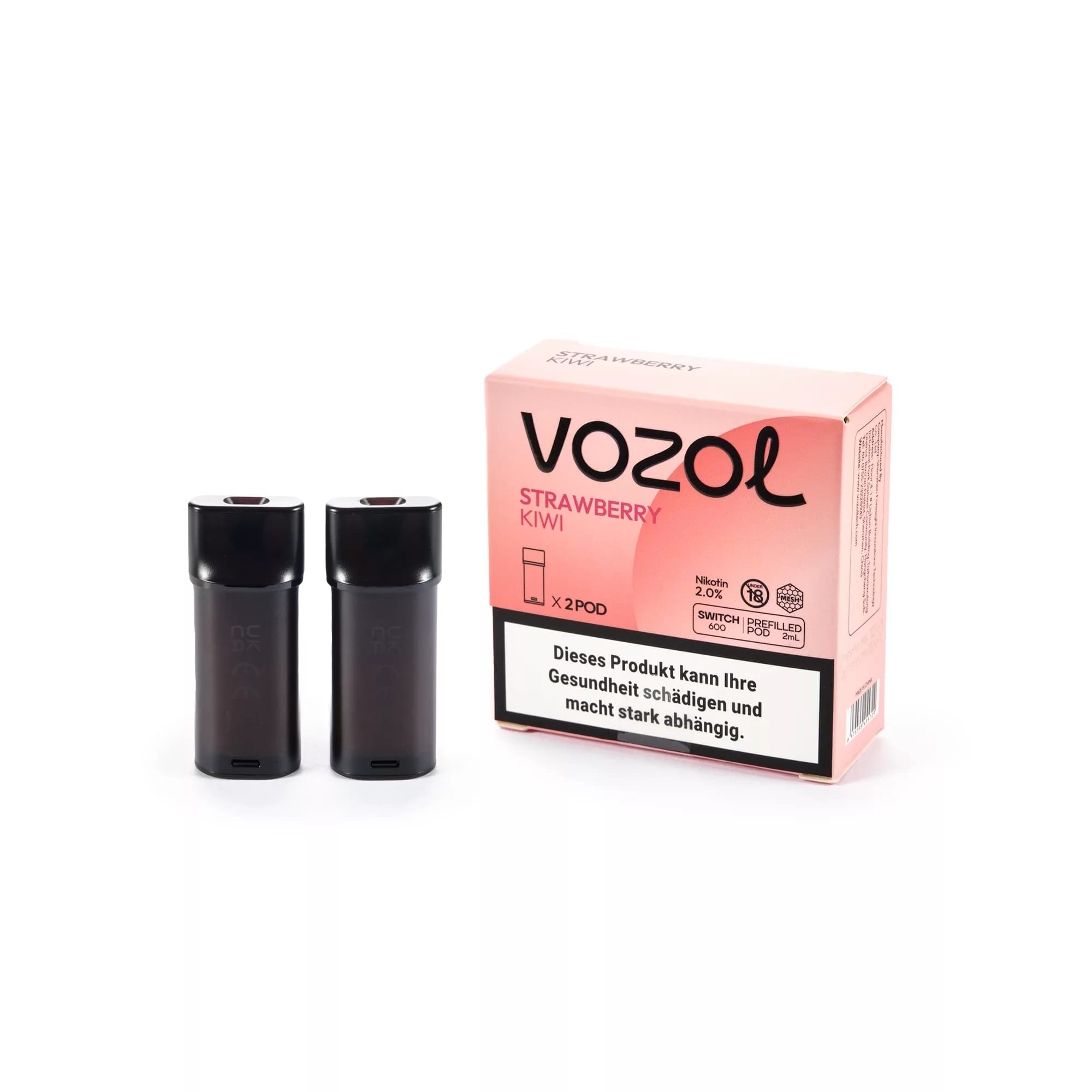 VOZOL Switch 600 Pod – 2 x Strawberry Kiwi