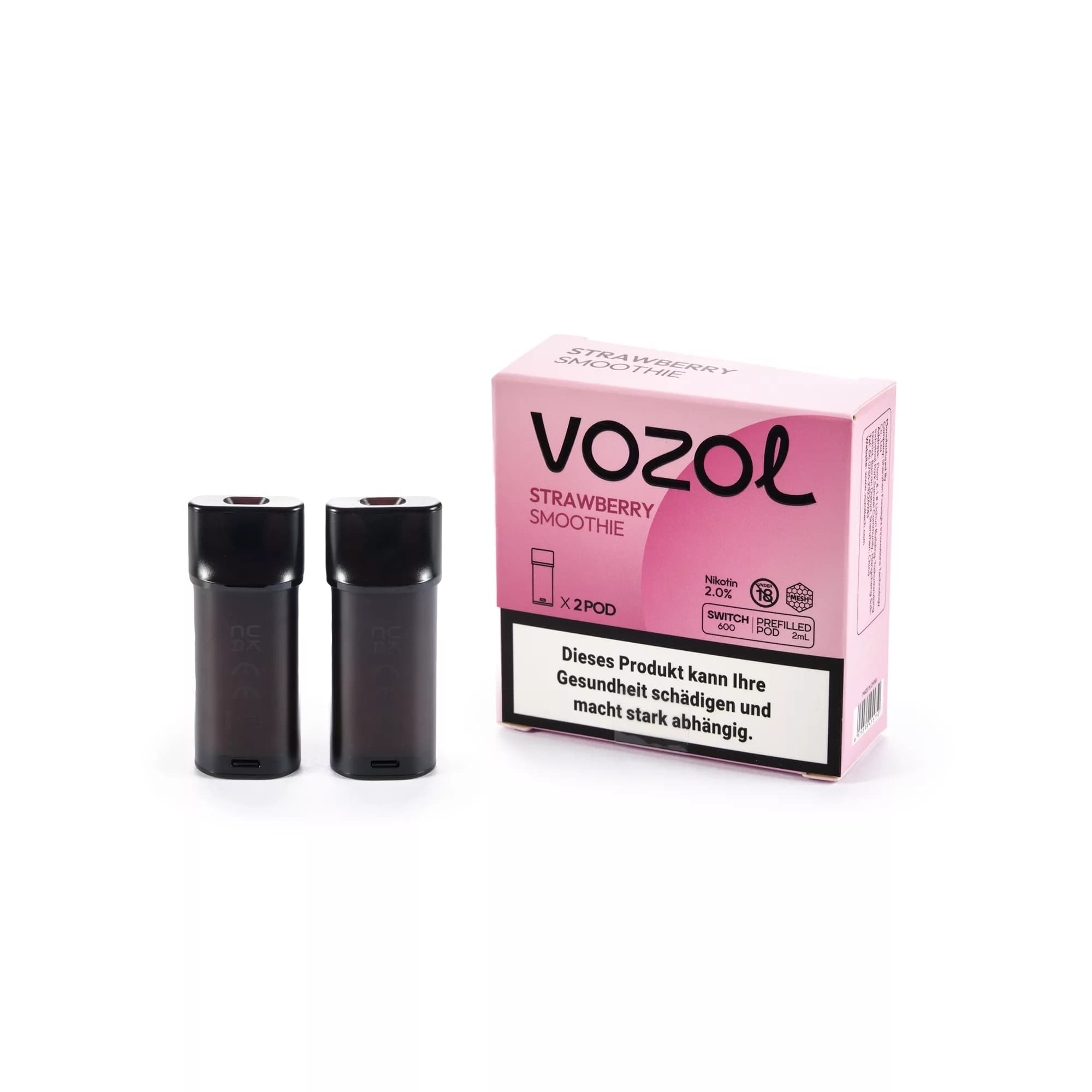 VOZOL Switch 600 Pod – 2 x Strawberry Smoothie